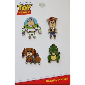 Loungefly DISNEY TOY STORY Set of Four Enamel Pin Set Buzz Woody Slinky Dog Rex
